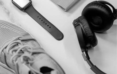 headphones on a table image