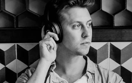 a man wearing  headphones image
