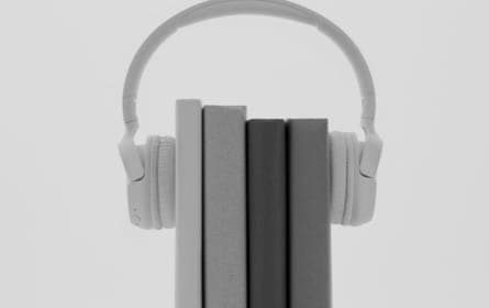 headphones on a table image