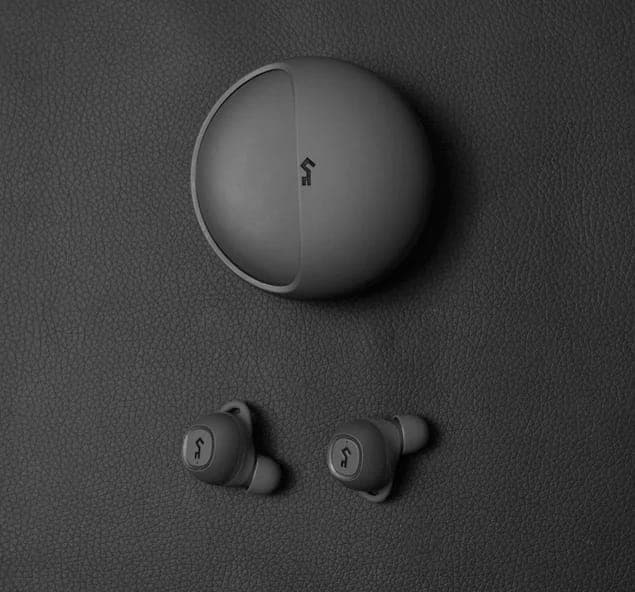 headphones on a table image