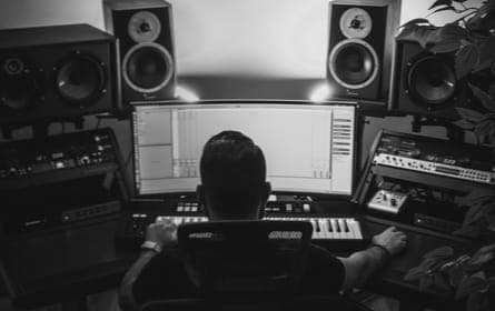 headphones on a table image